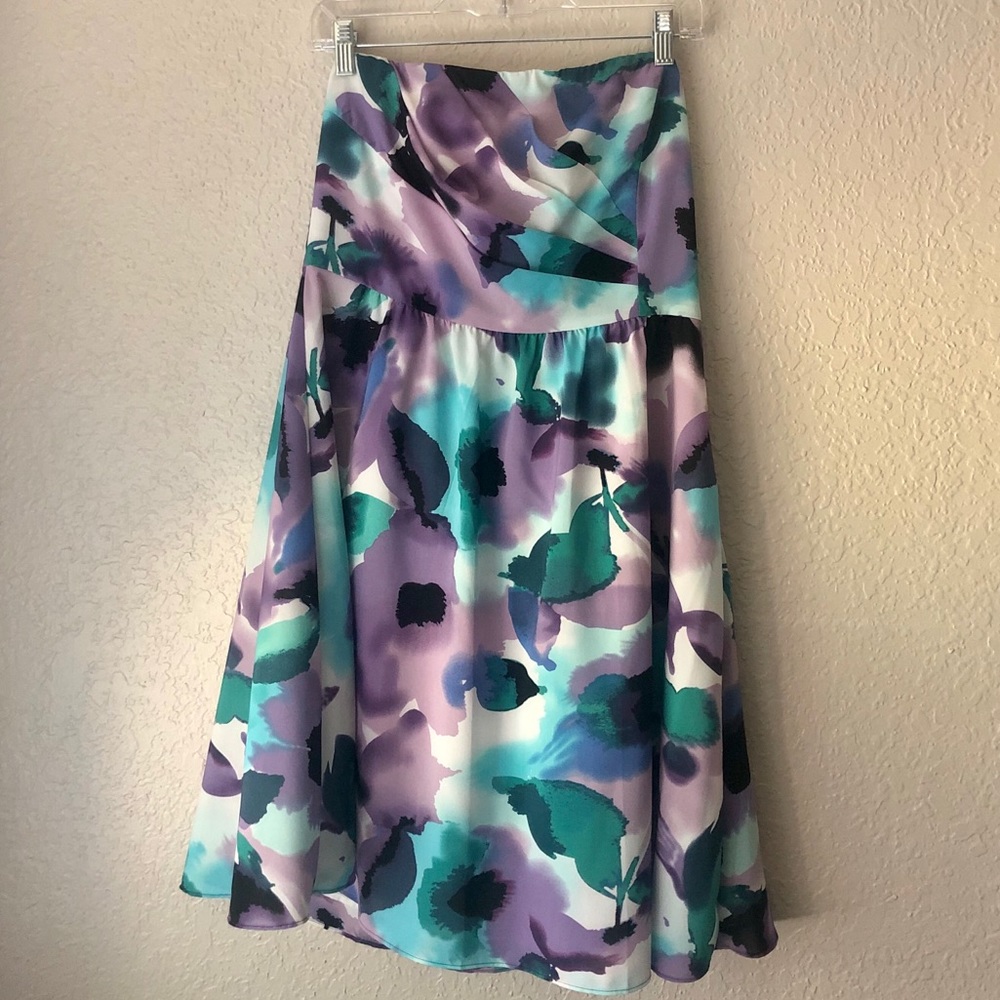 The Limited Strapless Watercolor Dress